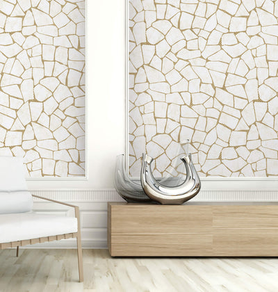 product image for Skin Effect Wallpaper in Off-White & Gold 38