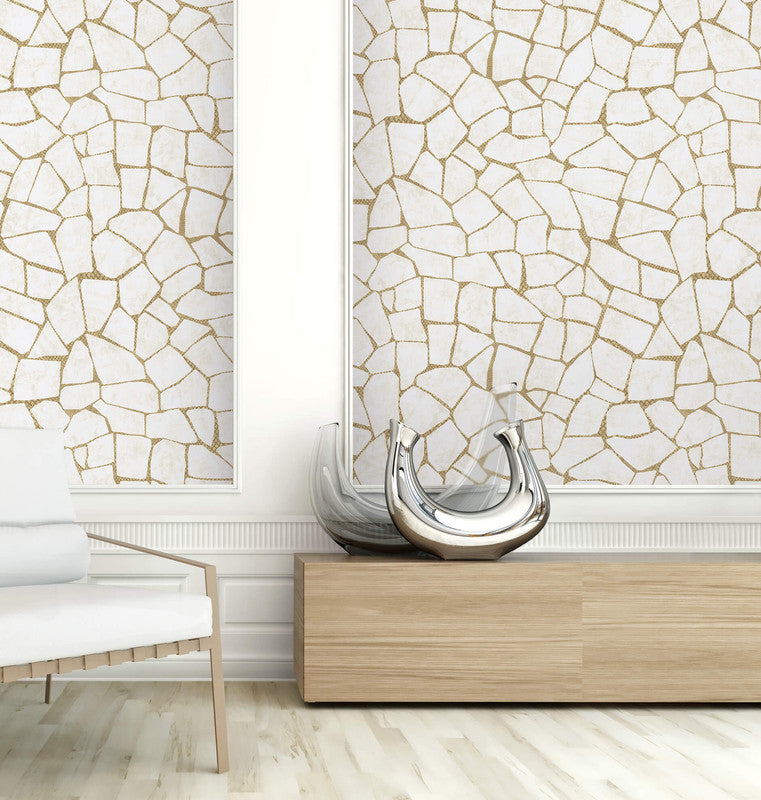 media image for Skin Effect Wallpaper in Off-White & Gold 24