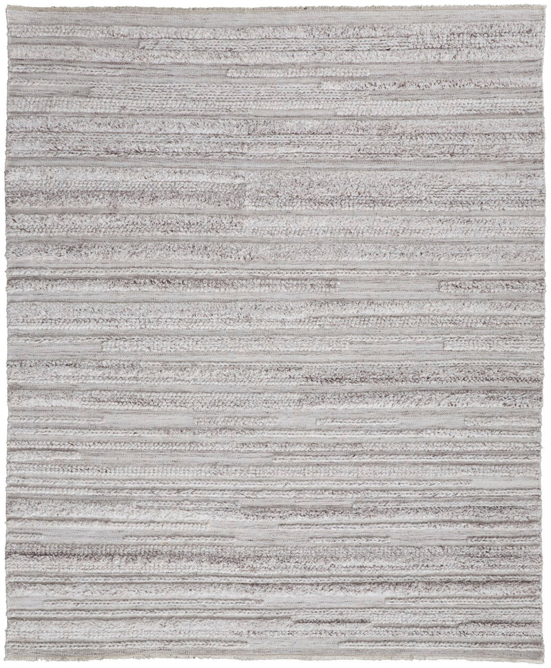 media image for Akton Handwoven Stripes Ivory/Carob Brown Rug 1 220