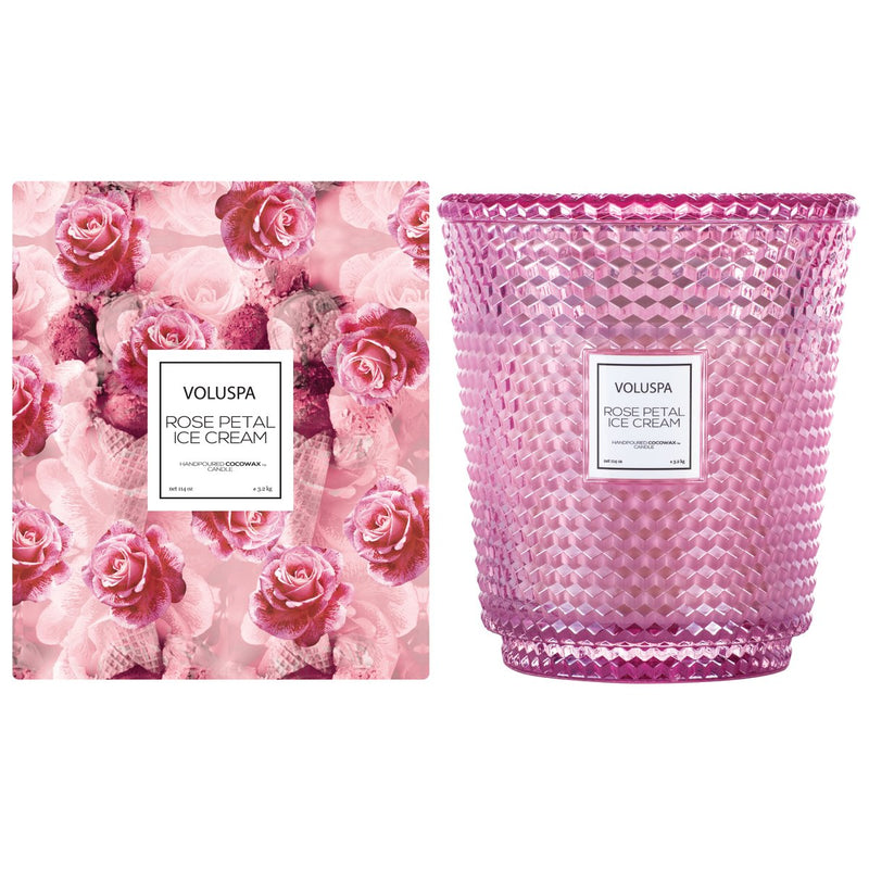 media image for Rose Petal Ice Cream 5 Wick Hearth Candle 273