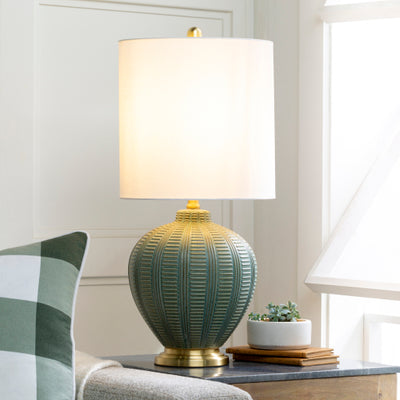 product image for Rayas Linen Green Table Lamp Styleshot Image 31