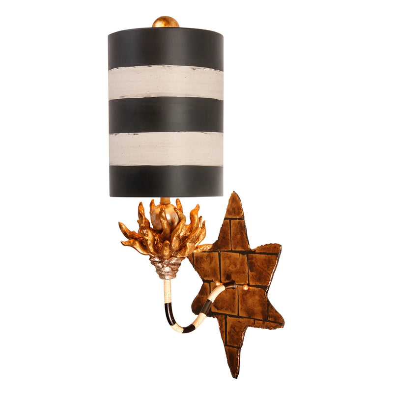 media image for audubon wall sconce with black and white striped shade by lucas mckearn sc1015 1 1 247