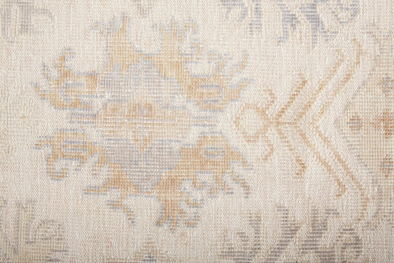 media image for Tierney Hand-Knotted Ornamental Ivory/Tan/Stone Blue Rug 2 235