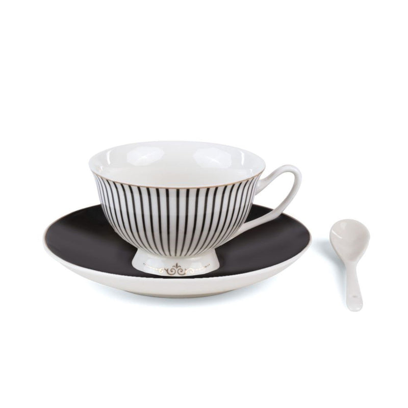 media image for Lady Tarin Stripes Tea Cup with Saucer 6 271