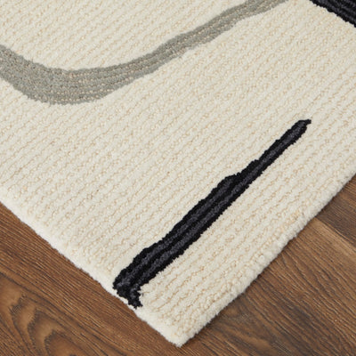 product image for ardon architectural mid century modern hand tufted ivory black rug by bd fine mgrr8905ivyblkh00 5 6
