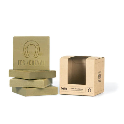 product image for fer a cheval sliced cube olive marseille soap 65g set of 4 4 40