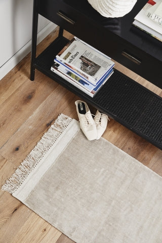 product image for filuca shiny beige carpet with fringe 3 3