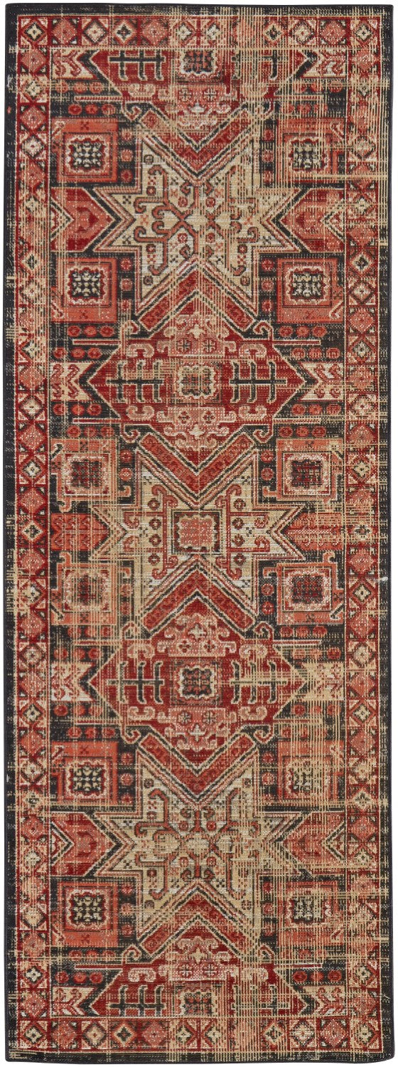 media image for kezia power loomed distressed ochre red charcaol gray rug news by bd fine nolr39bzredornc16 6 287