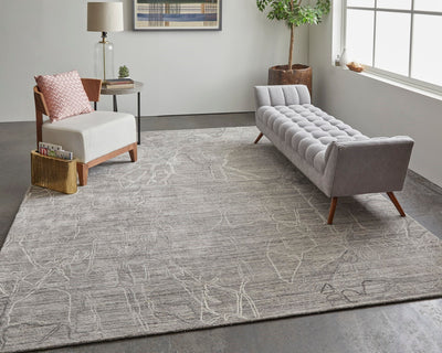 product image for archor abstract contemporary hand tufted gray ivory rug by bd fine wtnr8890gryivyh00 9 21