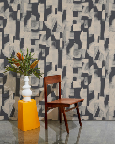 product image for agolise wallpaper in white tea on charcoal by thatcher studio 2 38