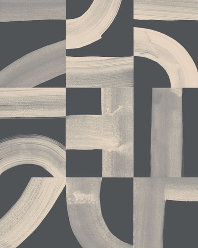 product image of sample brute wallpaper in white tea on charcoal by thatcher studio 1 521