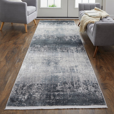 product image for Lindstra Abstract Silver Gray/Black Rug 38