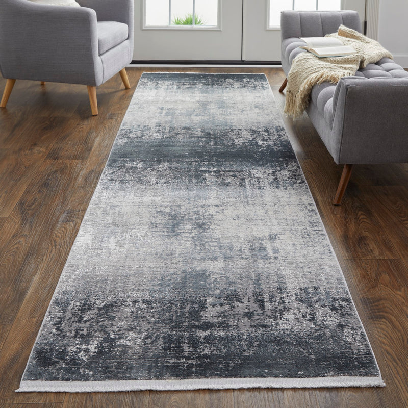 media image for Lindstra Abstract Silver Gray/Black Rug 256