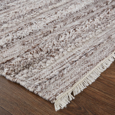 product image for Akton Handwoven Stripes Ivory/Rustic Brown Rug 4 21