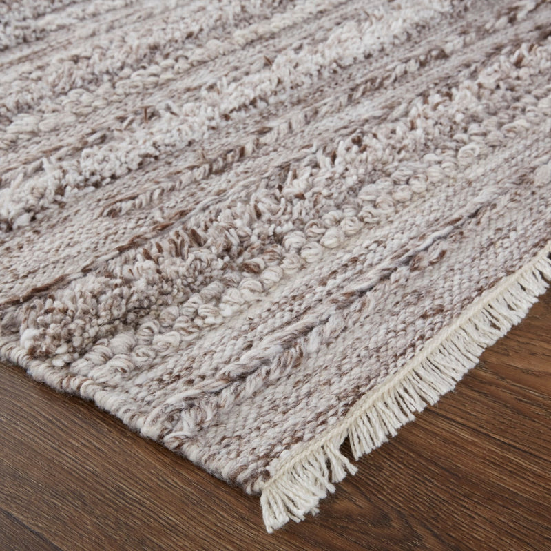 media image for Akton Handwoven Stripes Ivory/Rustic Brown Rug 4 252