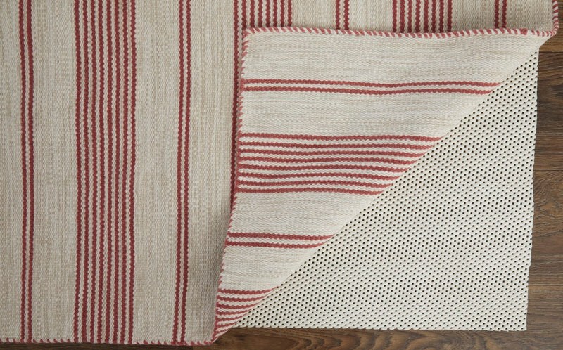media image for Granberg Hand Woven Stripes Red / Ivory Rug 5 215