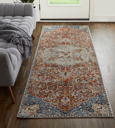 product image for frencess medallion red blue rug news by bd fine kair39hxredblue27 8 21