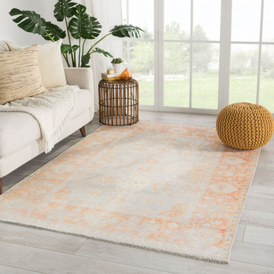 product image for Patrin Oriental Orange & Light Gray Area Rug 31