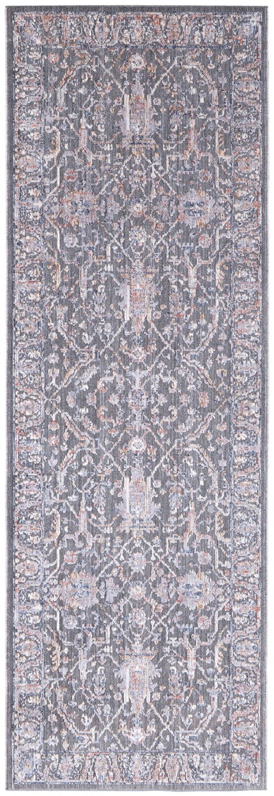 product image for sybil power loomed ornamental charcoal blue red rug news by bd fine thar39d3mlt000f71 6 47