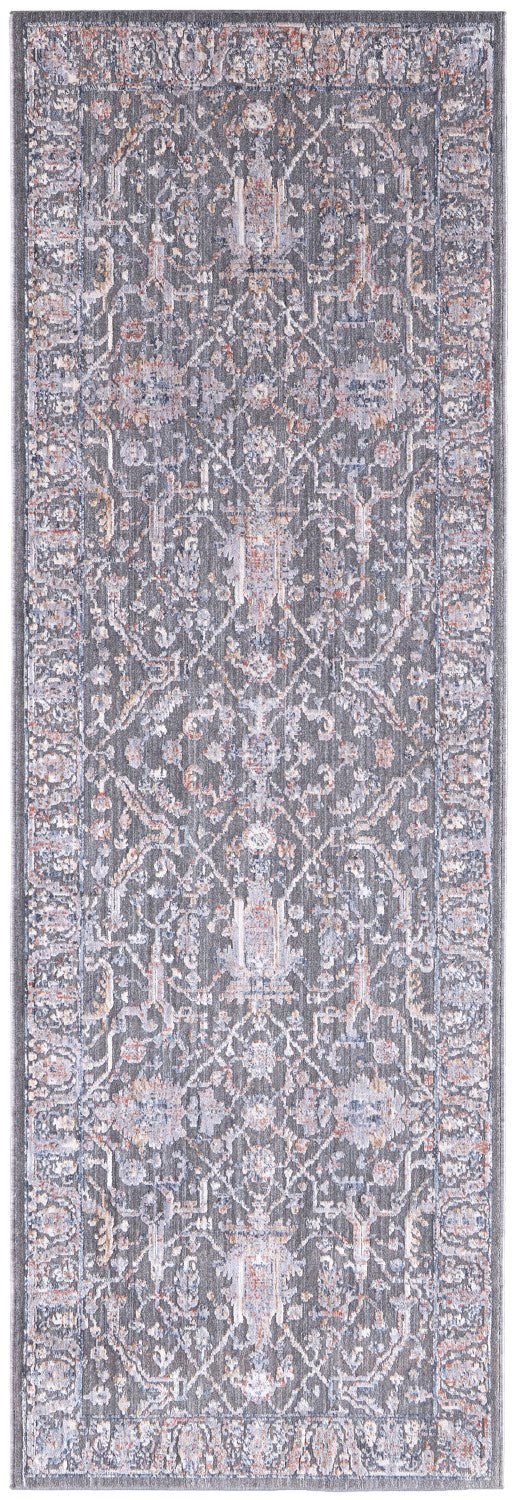 media image for sybil power loomed ornamental charcoal blue red rug news by bd fine thar39d3mlt000f71 6 225