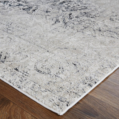 product image for Adana Distressed Ivory/Silver/Black Rug 4 9