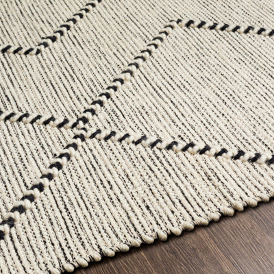 product image for Uttar Wool Black-white Rug Texture Image 52