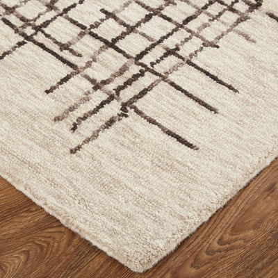 product image for Carrick Hand-Tufted Crosshatch Light Taupe/Brown Rug 4 58