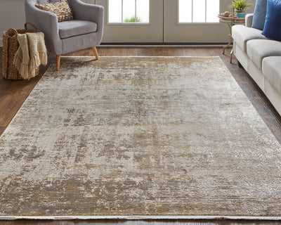 product image for Lindstra Abstract Taupe/Gold/Ivory Rug 6 3