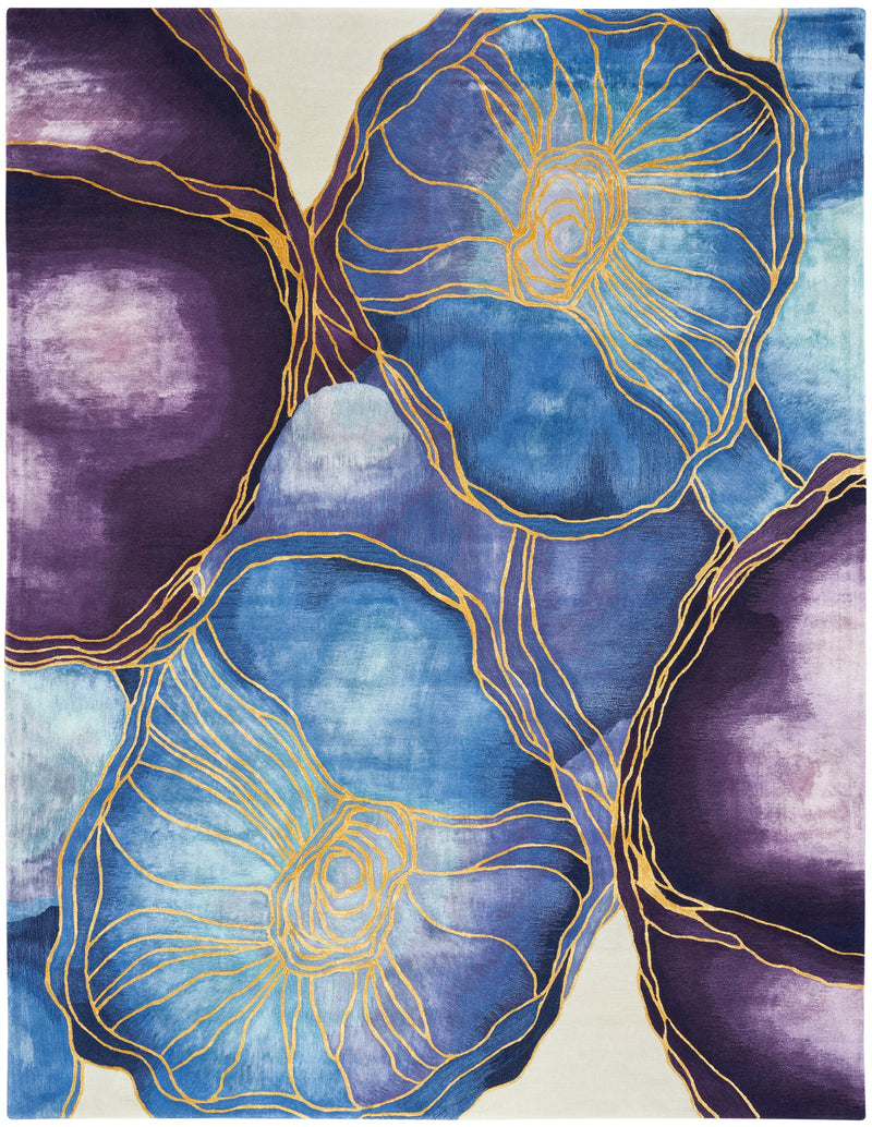 media image for prismatic hand tufted blue gold rug by nourison nsn 099446135261 1 264