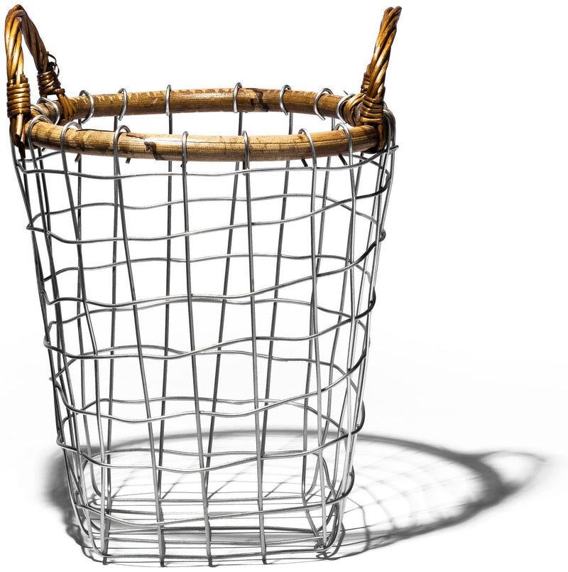 media image for rattan top wire basket small design by puebco 5 249