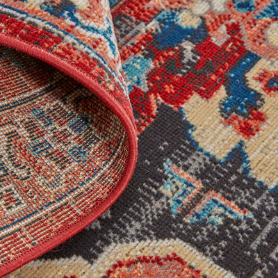 product image for Kezia Power Loomed Distressed True Red/River Blue Rug 3 15