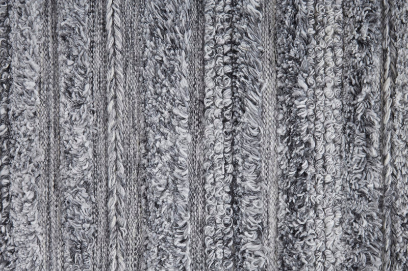 media image for Akton Handwoven Stripes Ivory/Dark Gray Rug 2 23