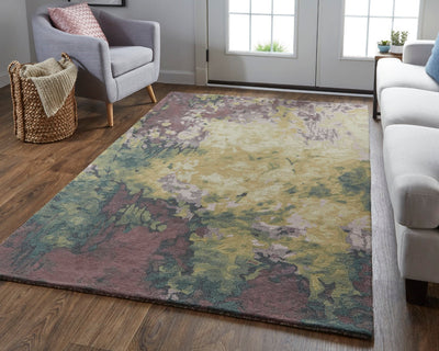 product image for Nakita Hand-Tufted Watercolor Eggplant/Green/Gold Rug 6 30