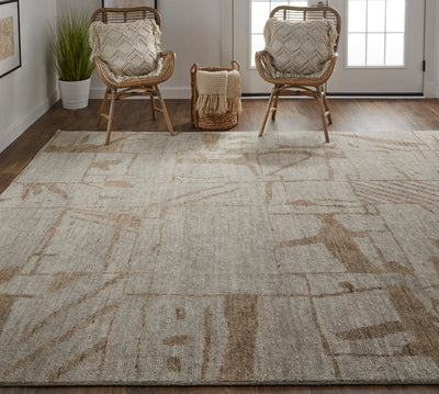 product image for sutton hand knotted tan rug by thom filicia x feizy t05t6003tan000j55 8 65