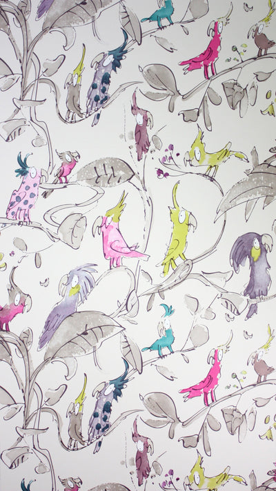 product image of Sample Cockatoos Wallpaper in tan and Colourful from the Zagazoo Collection by Osborne & Little 523