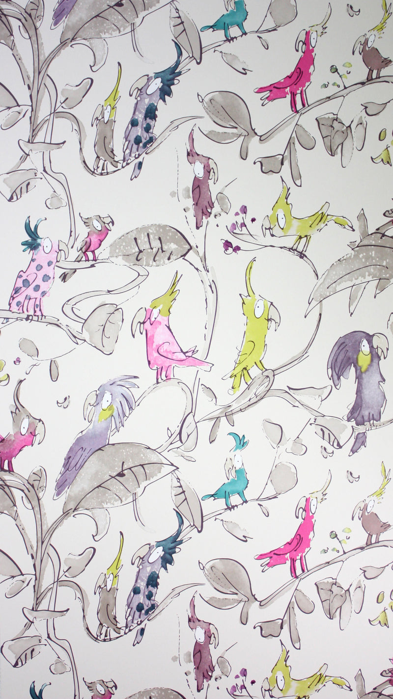 media image for Sample Cockatoos Wallpaper in tan and Colourful from the Zagazoo Collection by Osborne & Little 229