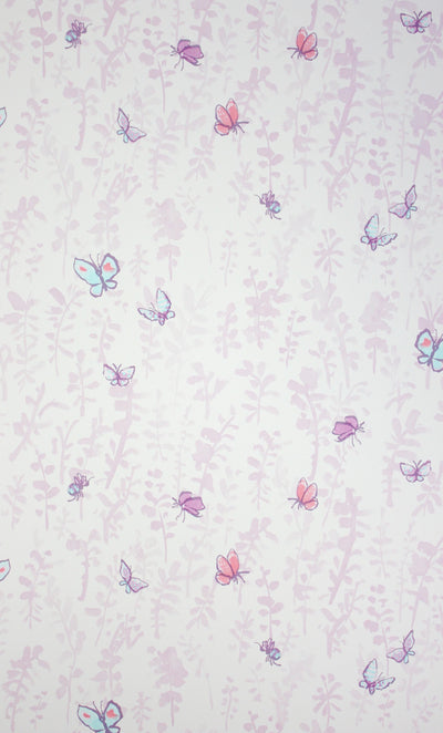 product image of Sample Butterfly Meadow Wallpaper in purple from the Zagazoo Collection by Osborne & Little 564