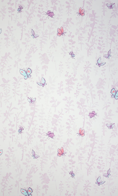 product image of Sample Butterfly Meadow Wallpaper in purple from the Zagazoo Collection by Osborne & Little 536