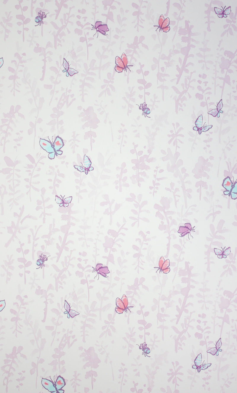 media image for Sample Butterfly Meadow Wallpaper in purple from the Zagazoo Collection by Osborne & Little 215