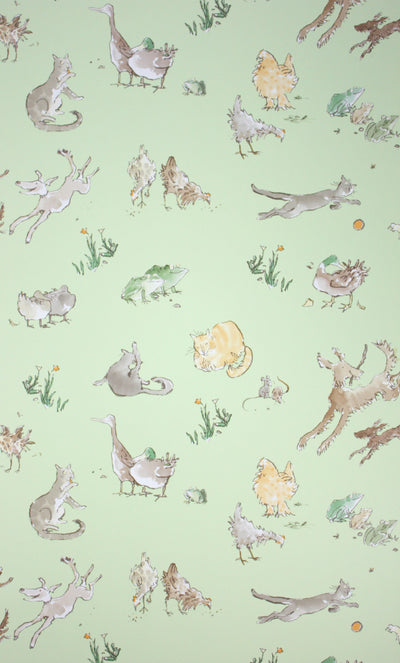 product image of Quentin'S Menagerie Wallpaper in green from the Zagazoo Collection by Osborne & Little 561