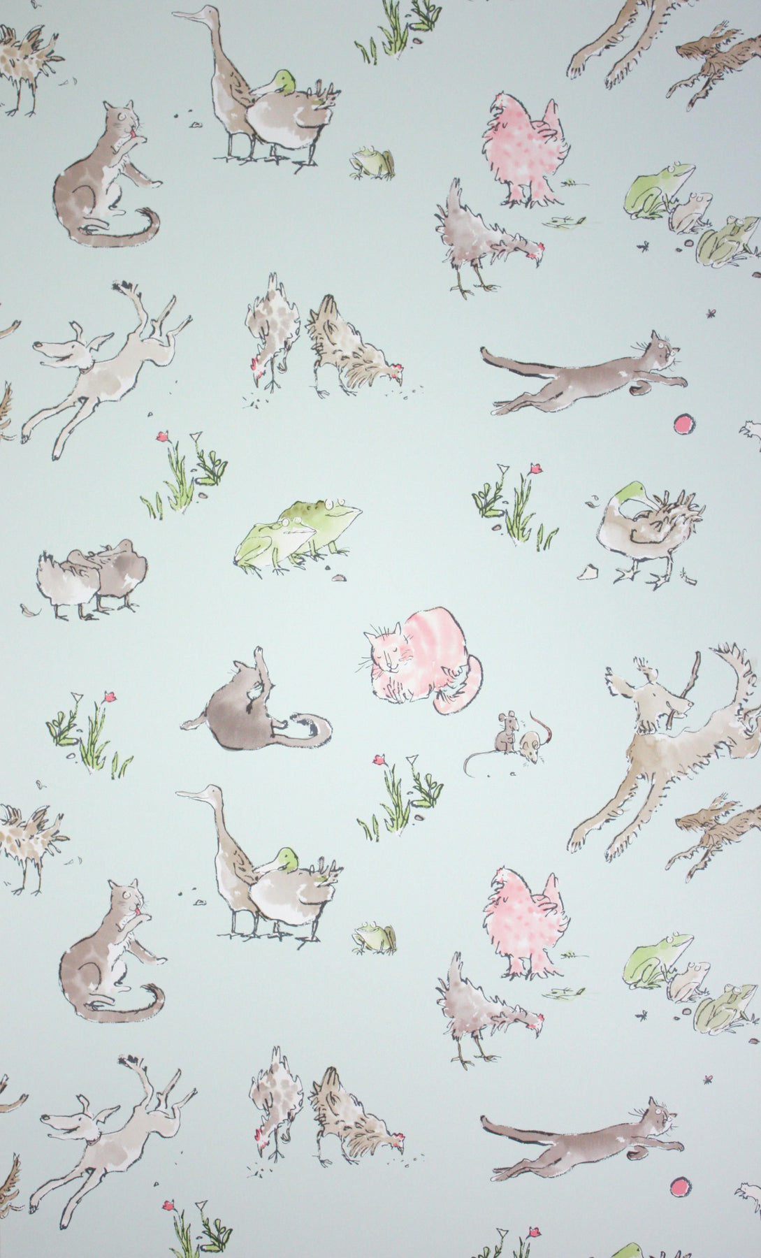 Shop Quentin'S Menagerie Wallpaper in Aqua and Colorful from the