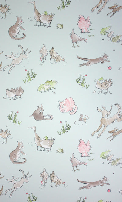product image of Quentin'S Menagerie Wallpaper in Aqua and colorful from the Zagazoo Collection by Osborne & Little 566