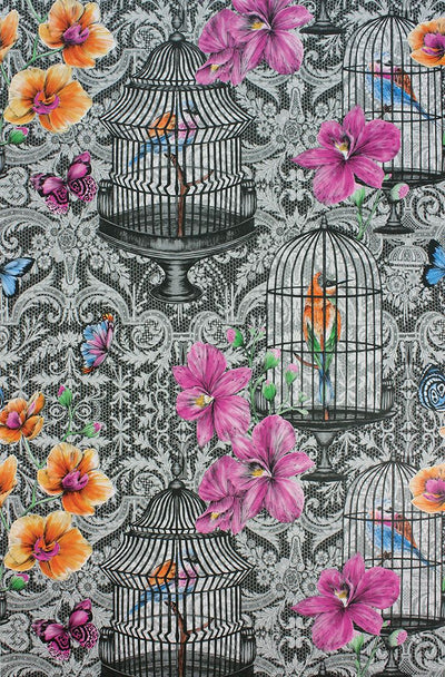 product image for Orangery Wallpaper in Gray and multi-color from the Belvoir Collection by Matthew Williamson 13