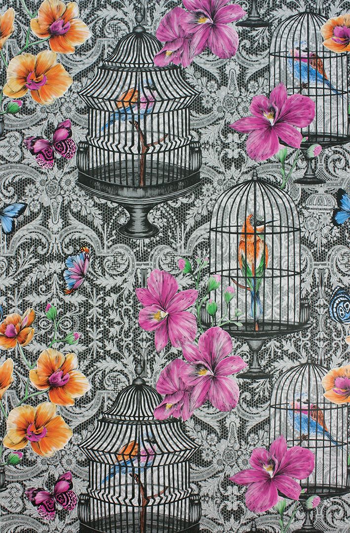media image for Orangery Wallpaper in Gray and multi-color from the Belvoir Collection by Matthew Williamson 233