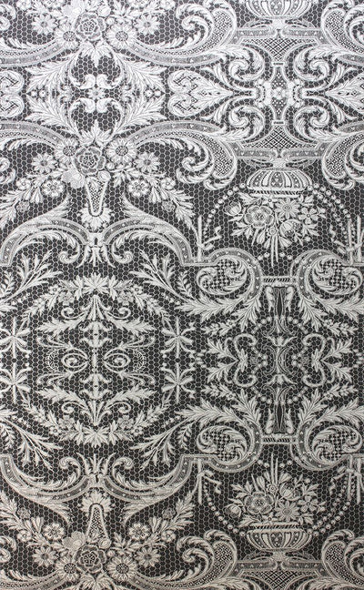 product image for Orangery Lace Wallpaper in black and gray from the Belvoir Collection by Matthew Williamson 18