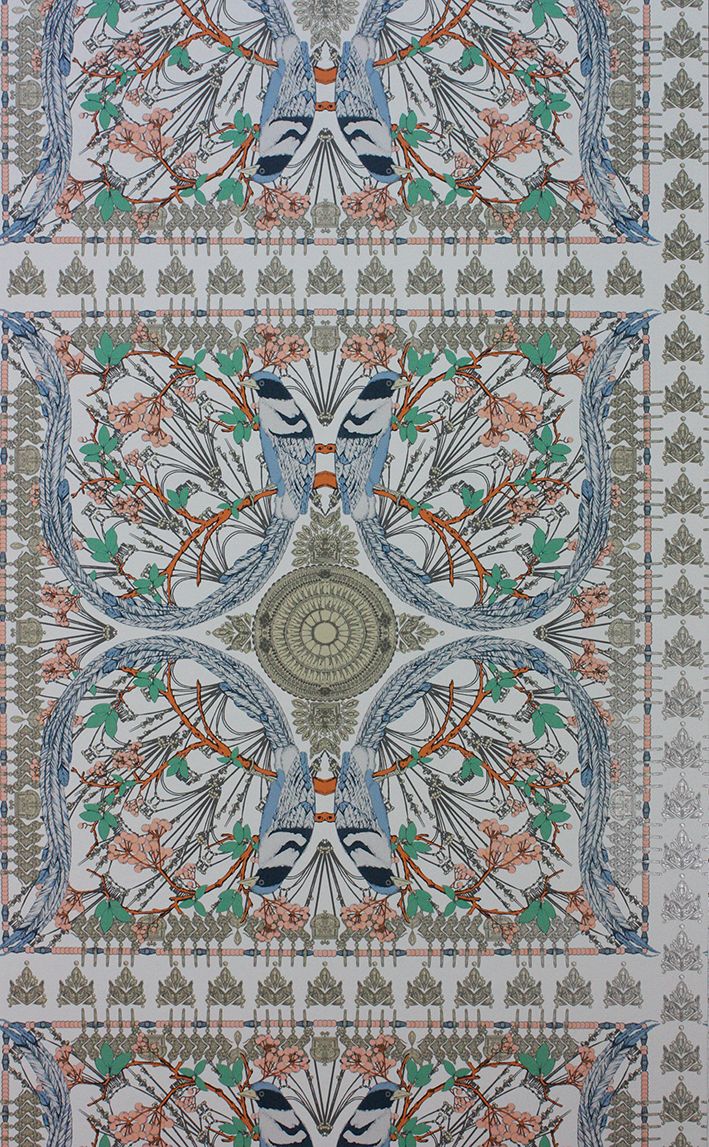 media image for Lyrebird Wallpaper in multi-color from the Belvoir Collection by Matthew Williamson 292