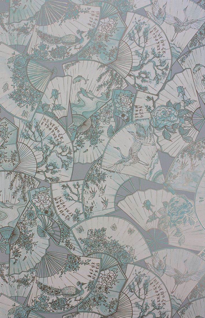 media image for Fanfare Wallpaper in gray and tan from the Belvoir Collection by Matthew Williamson 233