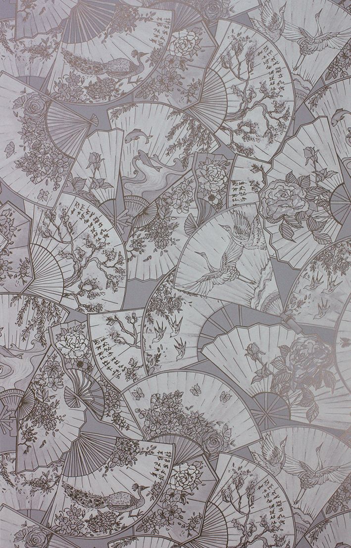 media image for Fanfare Wallpaper in gray from the Belvoir Collection by Matthew Williamson 260