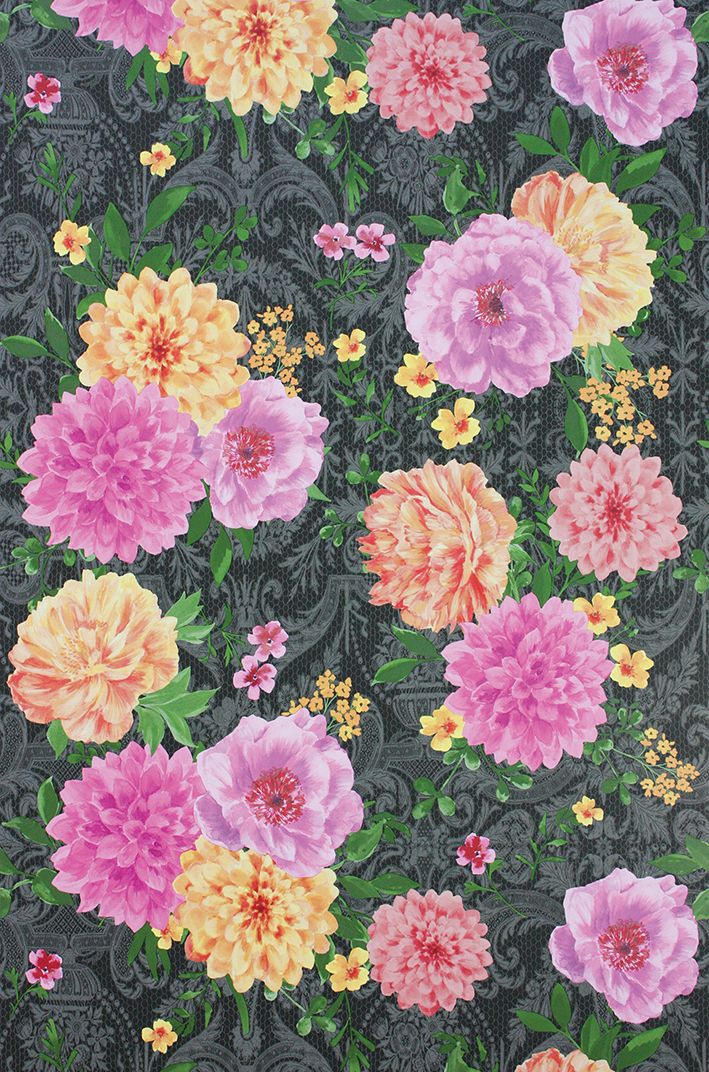 media image for Sample Duchess Garden Wallpaper in multi color on charcoal background by Matthew Williamson 225