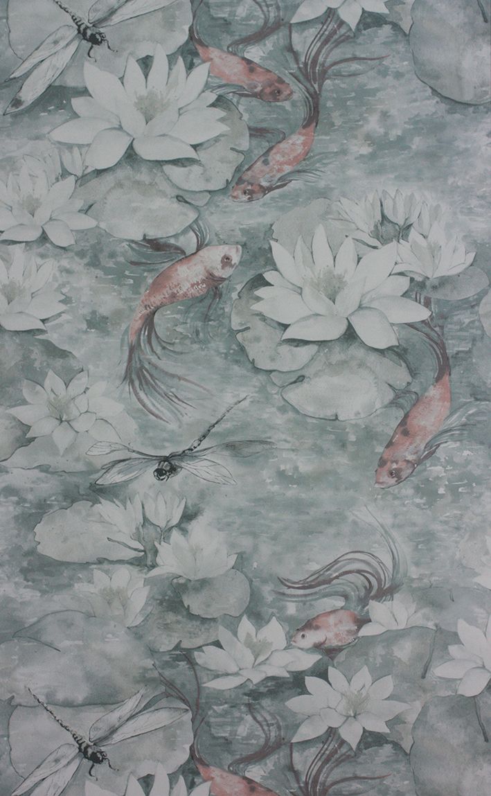 media image for Sample Water Lily Wallpaper in gray from the Belvoir Collection by Matthew Williamson 260